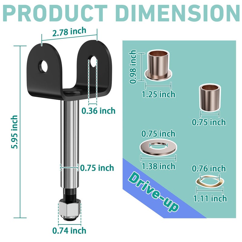 Drive-up Golf Cart Front End King Pin Repair Kit for Club Car DS 1981-Up Gas and Electric Models, OEM 1016386 - Image 5